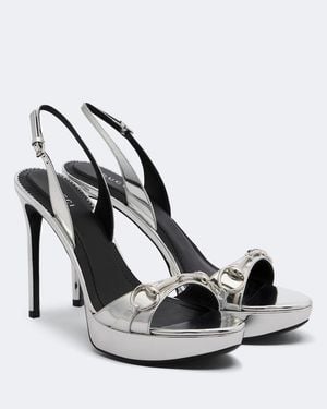 Gucci Donna Metallic Leather Platform Sandals