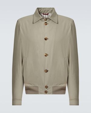 Brunello Cucinelli Cotton-Blend Bomber Jacket - Green
