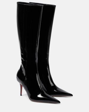 AMINA MUADDI Barbara 90 Patent Leather Knee-High Boots - Black