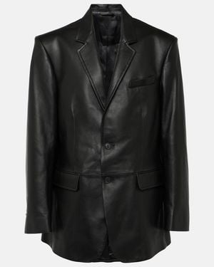Wardrobe NYC Oversized Leather Blazer - Black