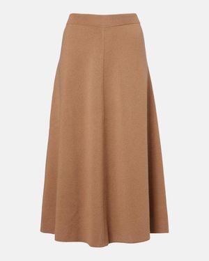 Jardin Des Orangers Wool And Cashmere Midi Skirt - Brown