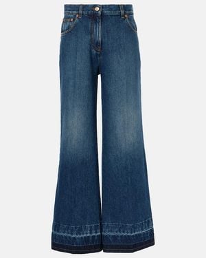 Valentino Vgold High-Rise Flared Jeans - Blue