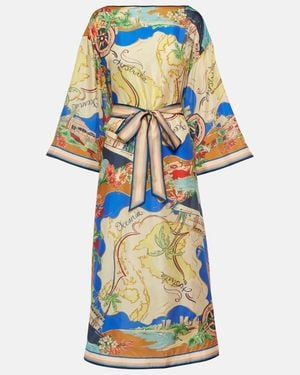 Zimmermann Alight Printed Silk Midi Dress - Multicolour