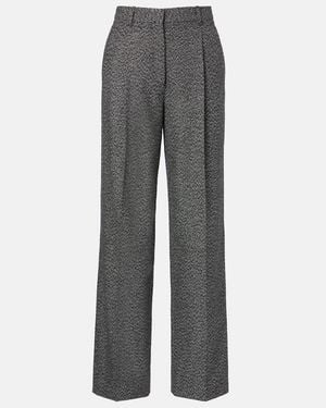 The Row Mikkela Cashmere And Wool Wide-Leg Trousers - Grey