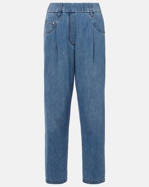 Brunello Cucinelli High-Rise Straight Jeans - Blau