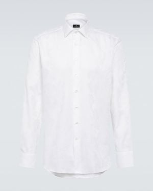 Etro Paisley Jacquard Cotton Shirt - White