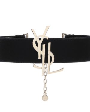 Saint Laurent Velvet Ysl Choker - Black