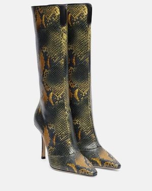 Jimmy Choo Archive Boot 100 Leather Knee-High Boots - Green