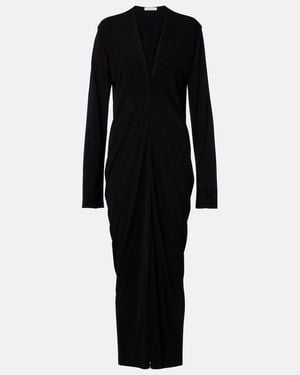 The Row Cassin Draped Maxi Dress - Black