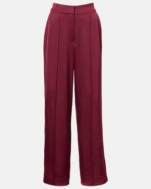 Jonathan Simkhai Kyra High-Rise Satin Wide-Leg Trousers - Red