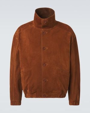 ZEGNA Bomberjacke Aus Veloursleder - Braun