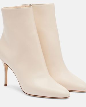 Manolo Blahnik Insopo Leather Ankle Boots - Natural