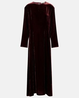 Asceno Jody Velvet Midi Dress - Black