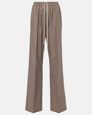 Rick Owens Dietrich Cotton Wide-Leg Pants - Brown