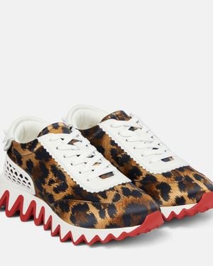 Christian Louboutin Loubishark Leopard-Print Trainers - Red