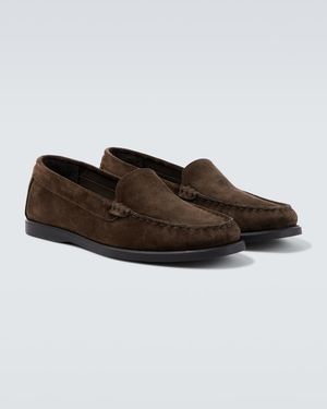 Saman Amel City Suede Loafers - Black