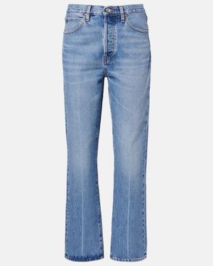 FRAME Jeans Regular The Vertical Crop A Vita Bassa - Blu
