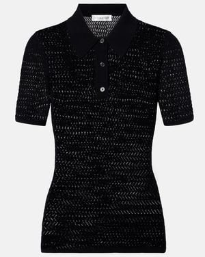 Victoria Beckham Pointelle Polo Shirt - Black