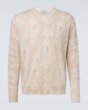 Etro Pullover Aus Baumwolle Und Seide - Natur