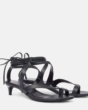 KHAITE Aimee 35 Leather Sandals - Black