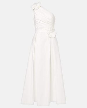 Elie Saab Cotton Popeline Midi Dress - White