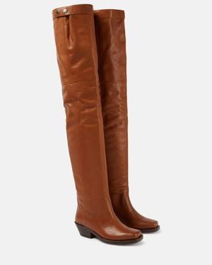 Isabel Marant Amati Leather Over-The-Knee Boots - Brown
