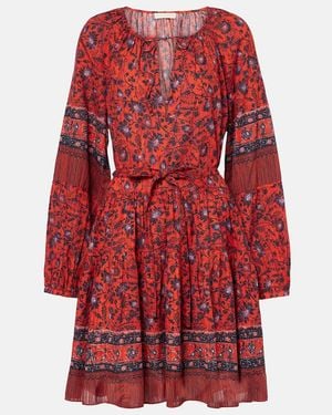 Ulla Johnson Abri Floral Cotton-Blend Minidress - Red