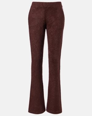 Dorothee Schumacher Fluffy Statement Wool And Cashmere-Blend Flared Trousers - Purple
