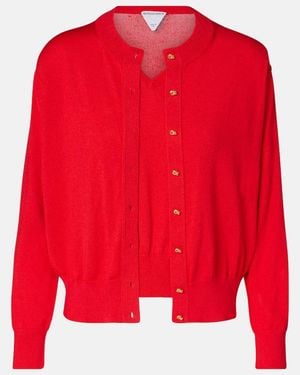 Bottega Veneta Set De Cardigan Y Chaleco Knot En Mezcla De Algodon - Rojo