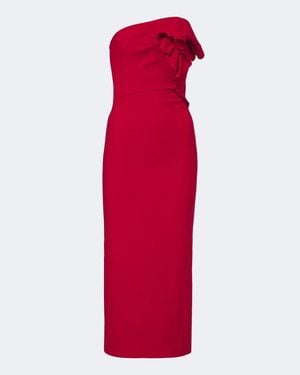 Roland Mouret Draped Wool And Silk Corset Dress - Red