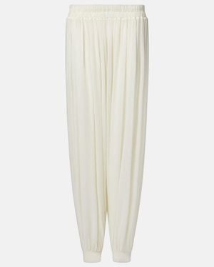 Alaïa Silk-Blend Wide-Leg Trousers - White