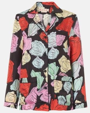 Marni Shirt With Floral Motif - Red