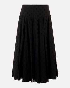 Ulla Johnson Luisa Cotton Dobby Midi Skirt - Black