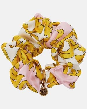 Versace Bedrucktes Scrunchie Medusa Aus Seide - Mettallic