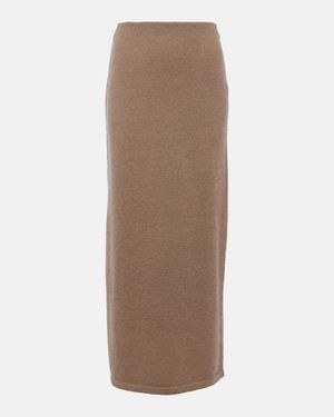 JW Anderson High-Rise Mohair-Blend Midi Skirt - Brown