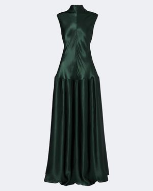 FFORME Maxikleid Aus Satin - Grün