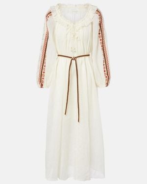 Zimmermann Coco Embroidered Maxi Dress in Natural | Lyst Zimmermann Coco Embroidered Maxi Dress in Natural | Lyst