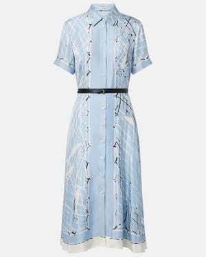 Altuzarra Vestido Kiera De Seda Estampado - Azul