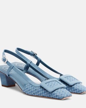 Roger Vivier Belle Vivier 45 Slingback Court Shoes - Blue