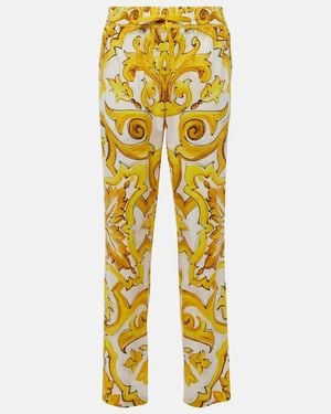 Dolce & Gabbana Printed Casual Trousers - Yellow