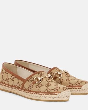 Gucci Espadrilles Pilar Gg Aus Canvas - Braun