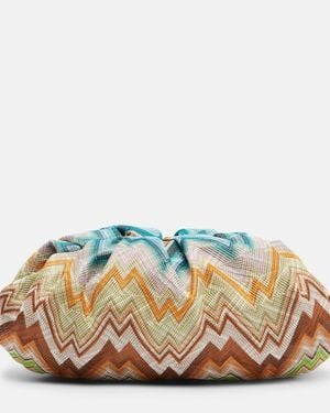 Missoni Clutch Small En Zigzag Con Piel - Multicolor