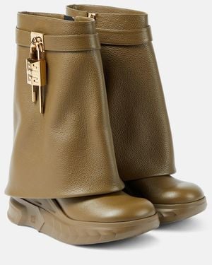 Givenchy Botines Shark Lock Biker De Piel - Verde