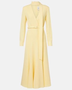Roland Mouret Belted Cady Midi Dress - Yellow