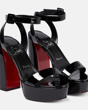 Christian Louboutin Movida Sabina Patent Leather Platform Sandals - Black