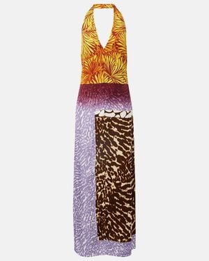Dries Van Noten Printed Halterneck Maxi Dress - Multicolor