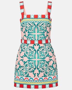 Dolce & Gabbana Taormina Printed Cotton-Blend Minidress - Blue