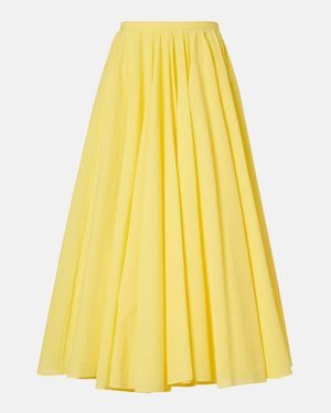 Jacquemus Paysan Asymmetric Cotton-Blend Midi Skirt - Yellow