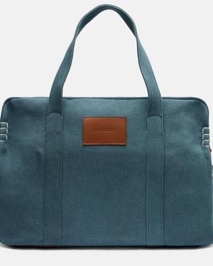JW Anderson Small Leather-Trimmed Canvas Weekender - Blue