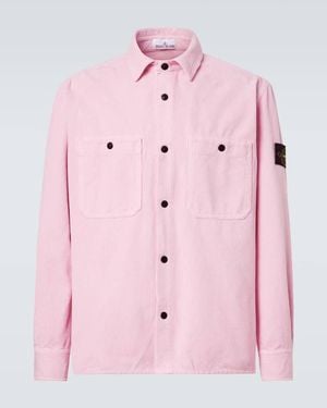 Stone Island Hemdjacke Compass Aus Baumwoll-Cord - Pink